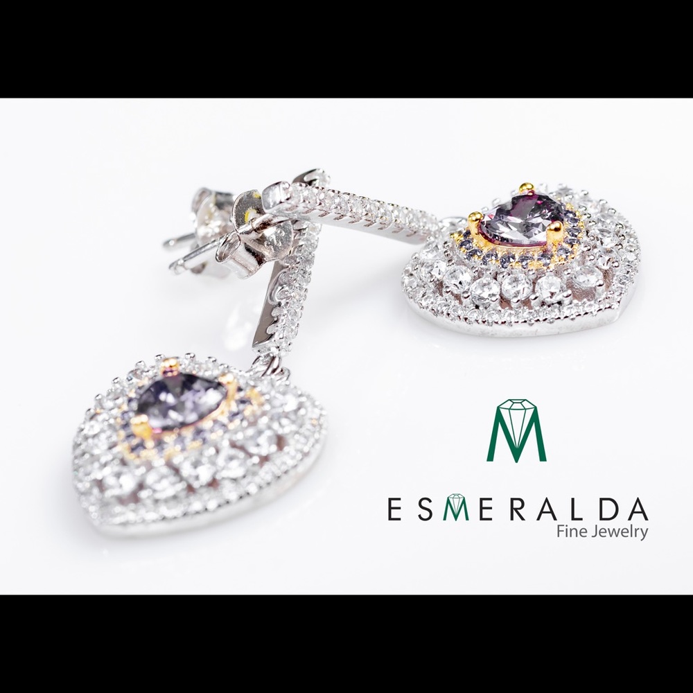 beautiful fine silver earrings with amethyst